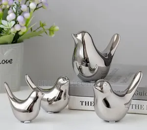 Pair of Silver Decor Birds