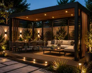 Contemporary Metal Wooden Gazebo Construction Services