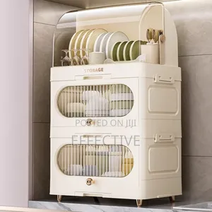 Multi-tier Enclosed Kitchen Dish Drying Rack.