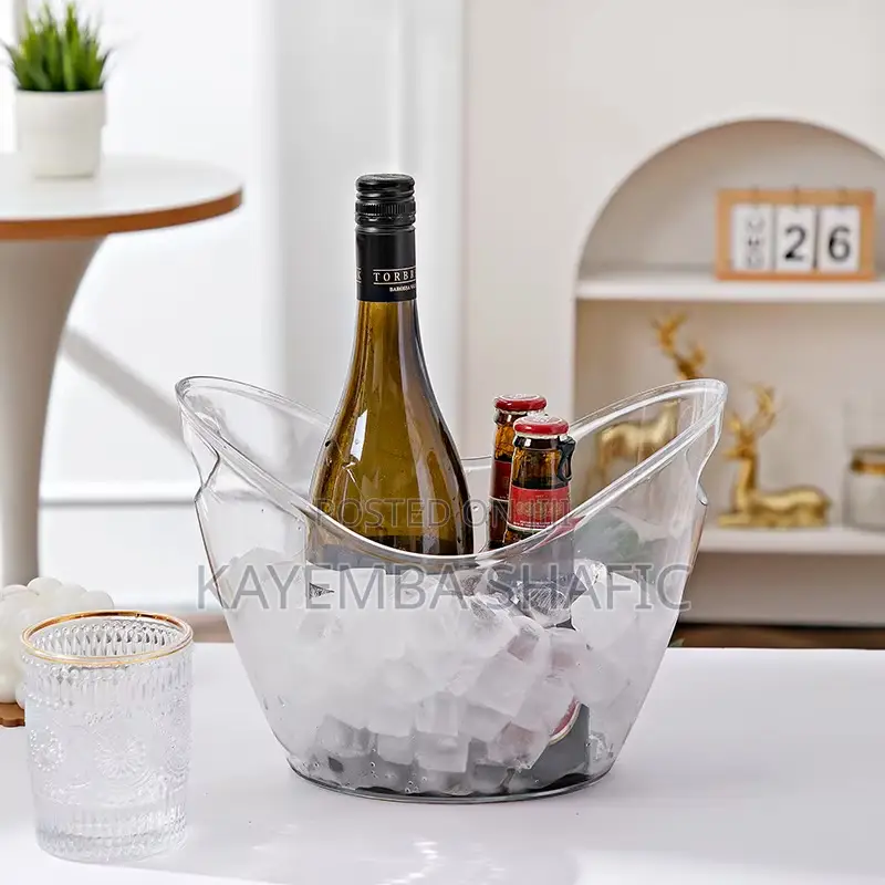 Clear Acrylic Plastic Ice Bucket With Handles