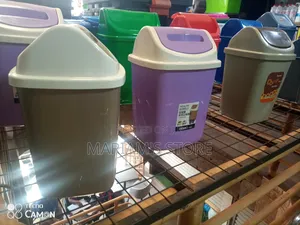 Plastic Swing-Top Waste Bin With a White Lid Different Sizes