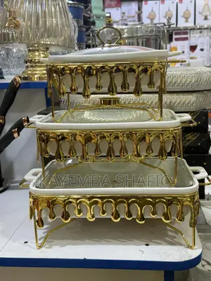 Luxury 3pc Ceramic Chafing Dishes / Buffet Food Warmer Set