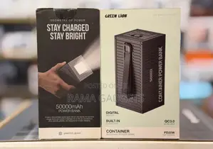 Green Lion Container 50000mah Power Bank With a Built-in Flashlight