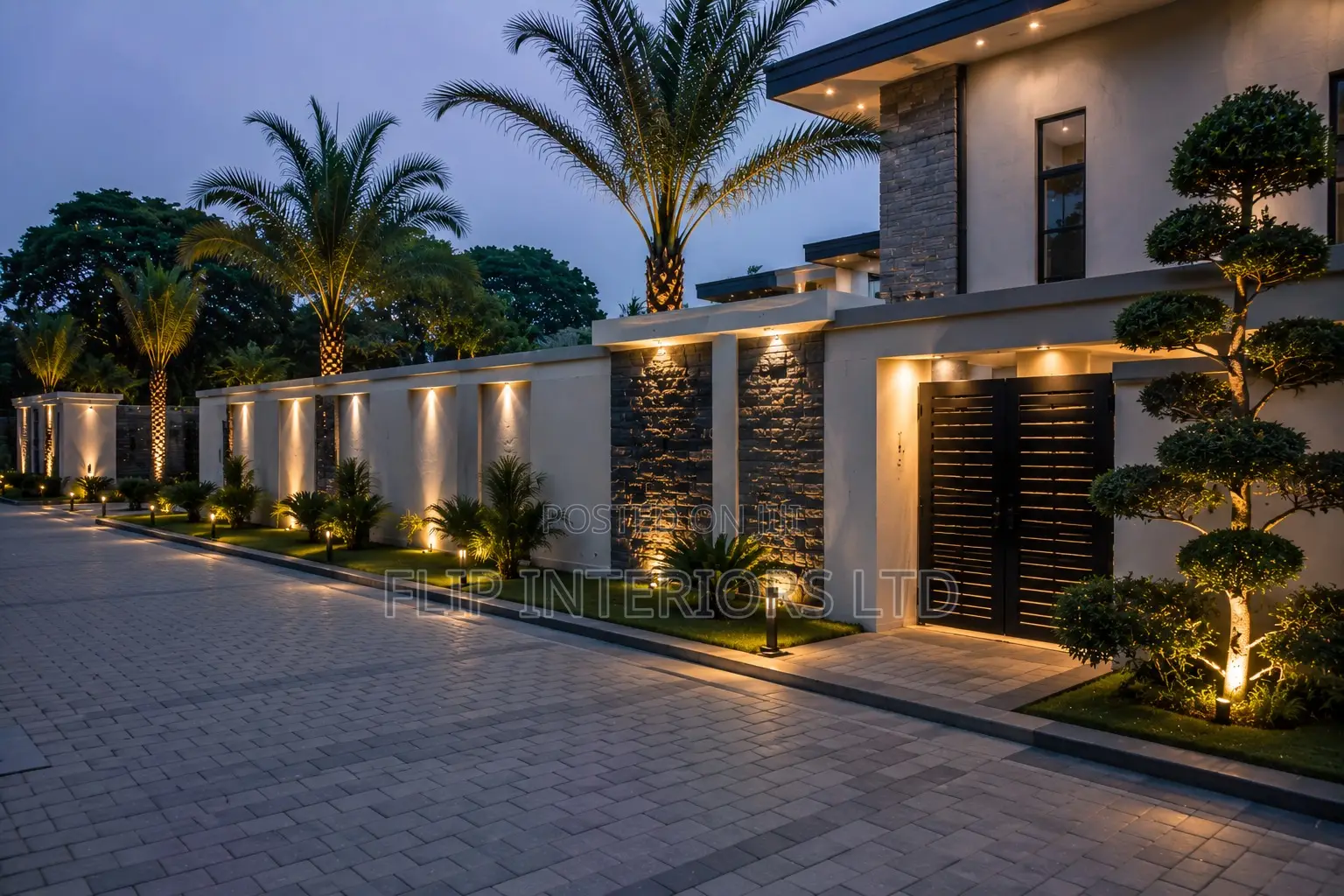 Contemporary Compound Wall Outdoor Design Services