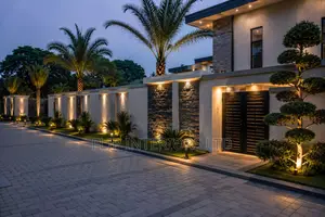 Contemporary Compound Wall Outdoor Design Services