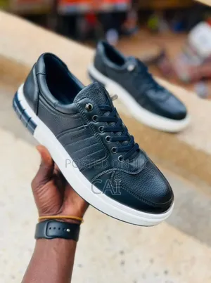 Zinduka Black, Brown Pu Leather Casual Sneakers.