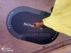 Black and Dark Grey Oval Super Absorbent Bathroom Door