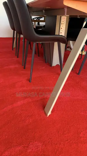 2. Elegant Red Galaxy Carpet for Home Office