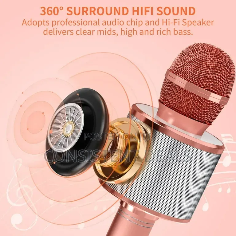 Kids Microphone for Singing, Wireless Bluetooth Karaoke Microphone