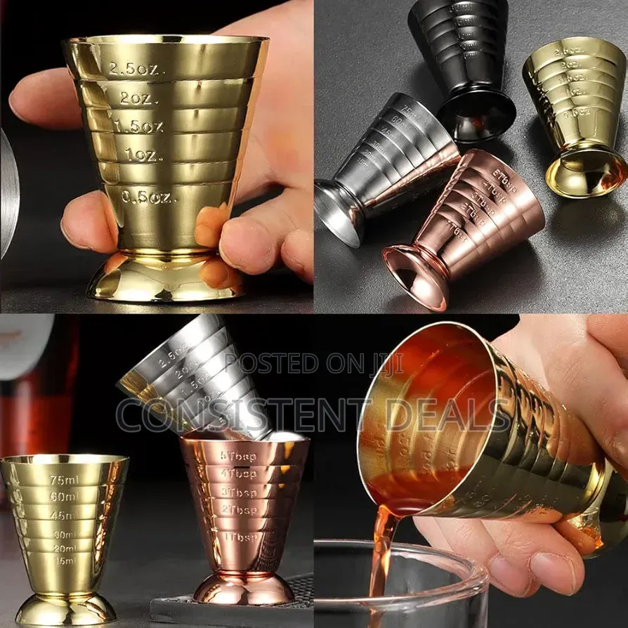 2pcs Cocktail Jigger, 75ml Bar Cocktail Measure Cup