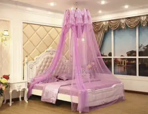 Metallic Frame Umbrella Mosquito Net Purple