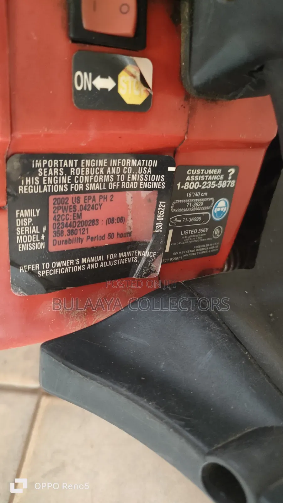 Uk Used Jonsered Cs 2137 Turbo Chainsaw.