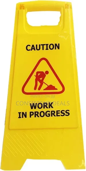 Wet Floor & Work In Progress Caution Sign