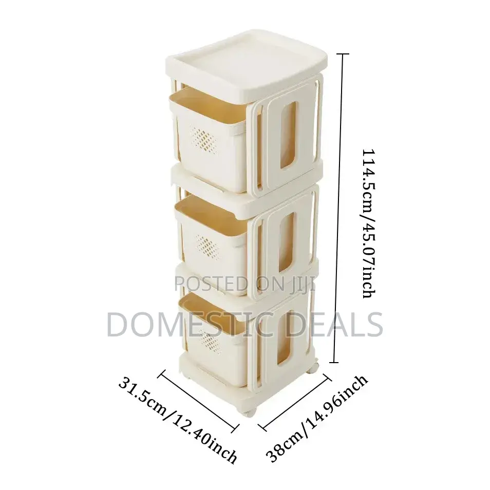 Vegetable Rack Fruit Storage Kitchen Utility Basket Trolley