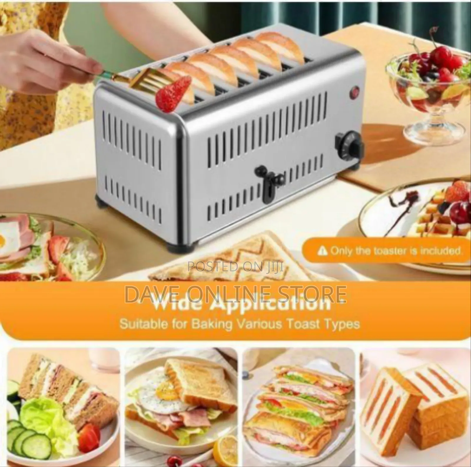 High-Capacity Stainless Steel Toaster