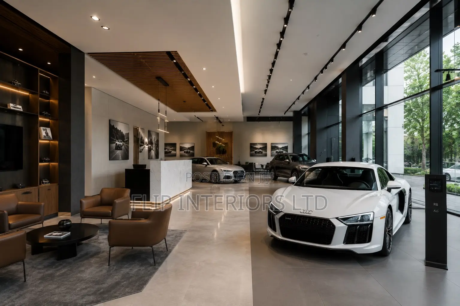 Modern Car Display Floor Wall Finishing Solutions