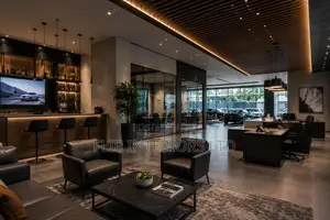 Modern Showroom Epoxy Flooring Lighting Solutions