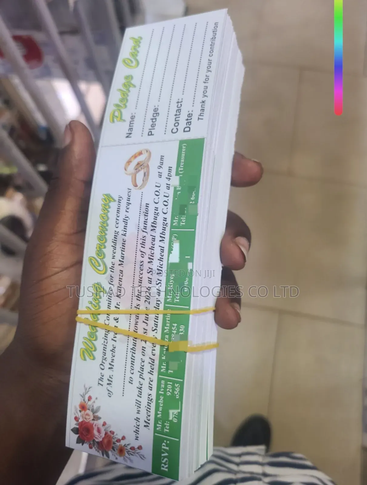 Pledge Cards for Invitation, Wedding, Introduction Ceremonies