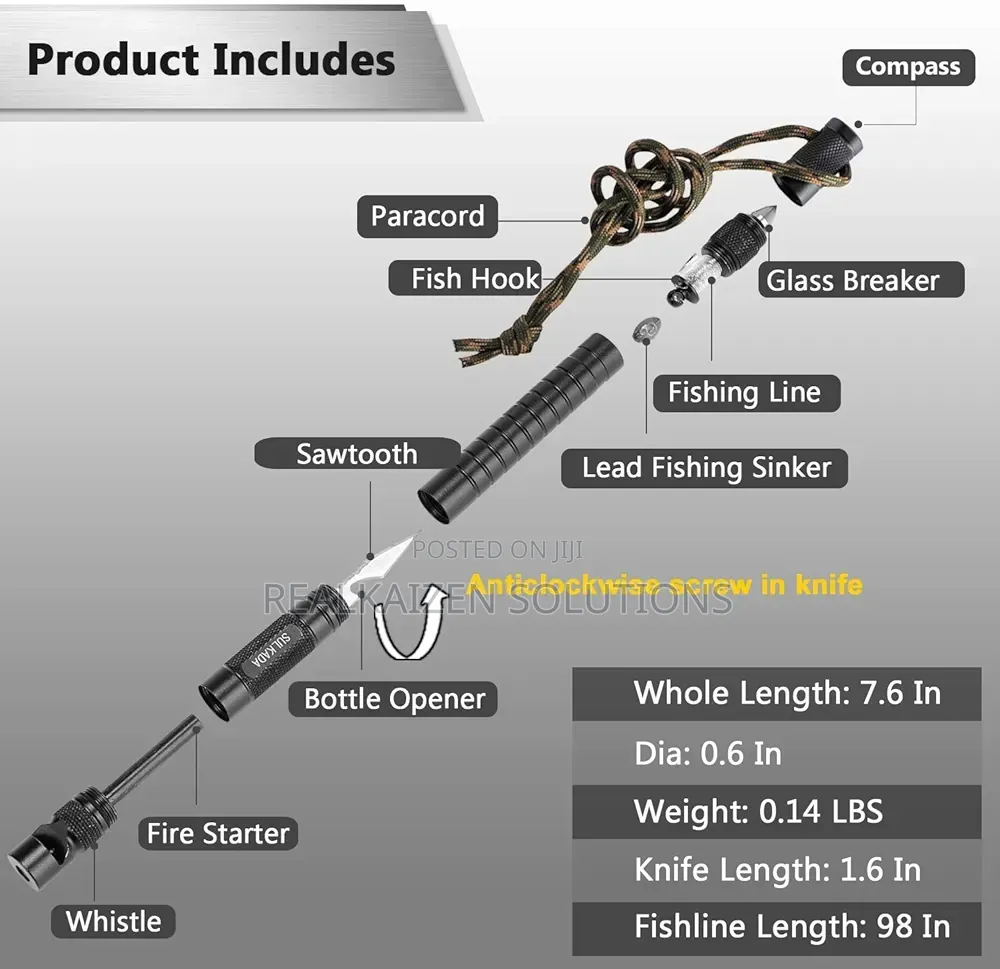 9 in 1 Tactical Survival Hiking Stick