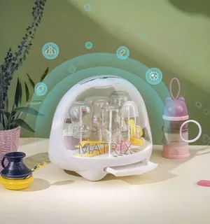 Portable Baby Bottle Drying Rack And Storage Case With A Dome Lid