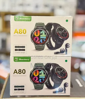 Smartbarry A80 Smart Watch With Built in Earbuds , Strap, Bluetooth