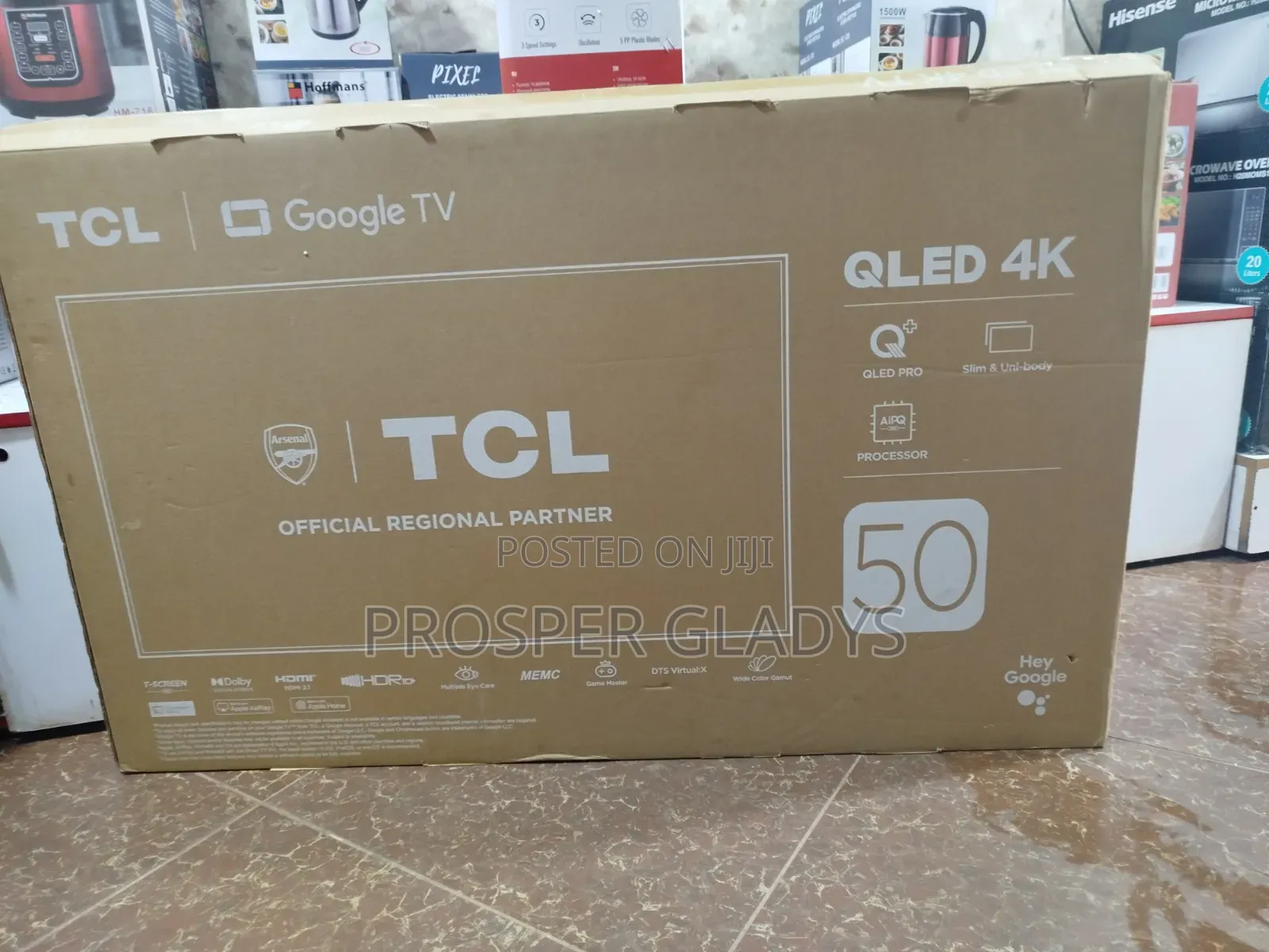 TCL 50 Smart Qled Android Digital Flat Screen Flameless.