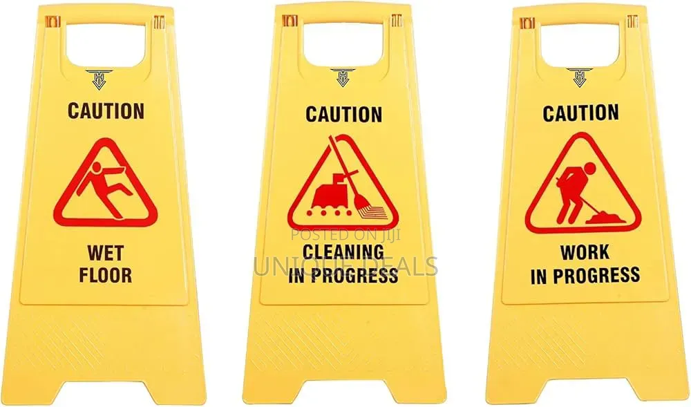 Yellow Plastic Caution Standing Board
