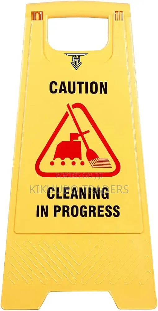 Yellow Caution Board Cleaning in Progress Sign