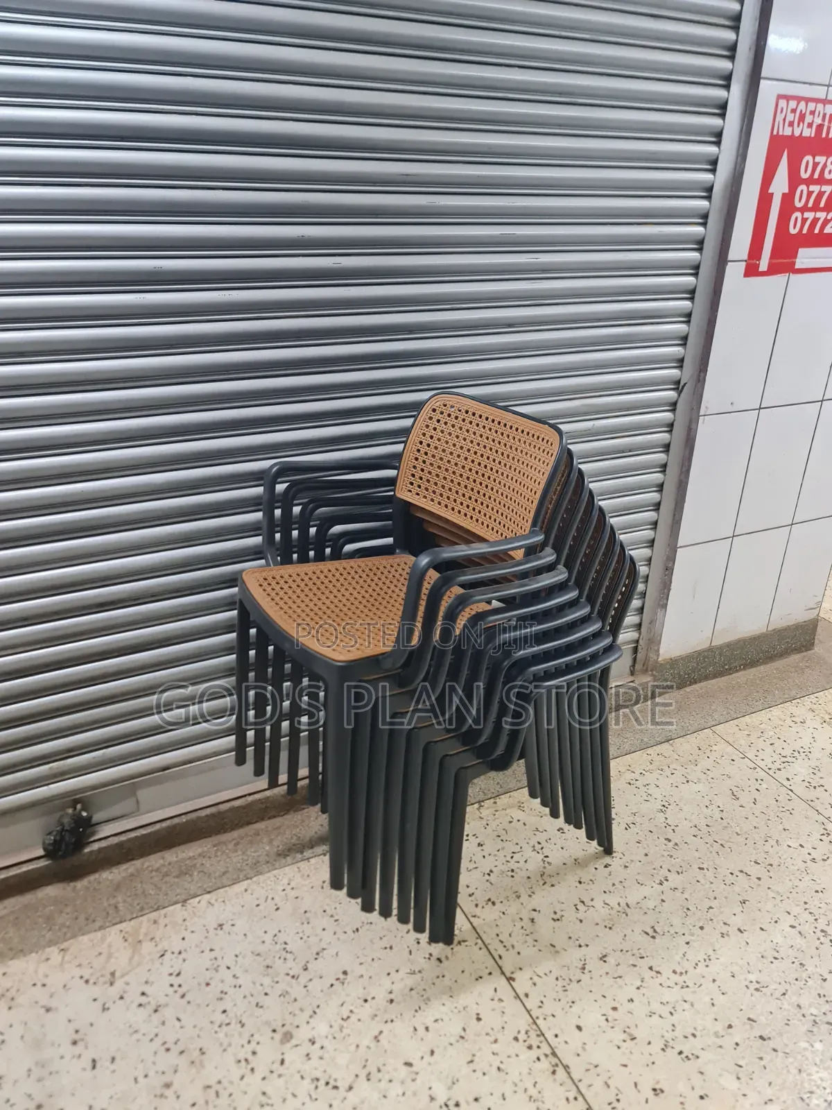 Black Cane Plastic Chairs Plastic Chairs for Garden Beach Bars