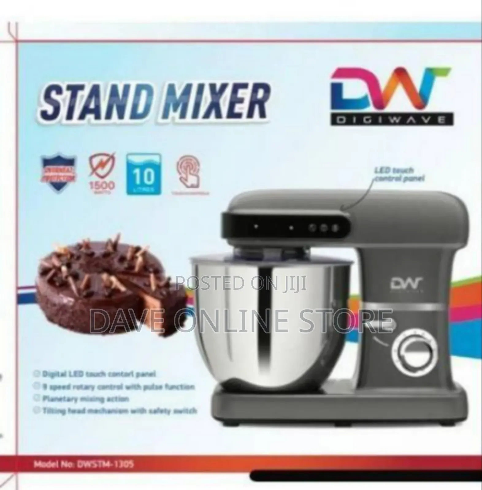 Digiwave Promaster 10l Planetary Stand Mixer With Led Touch Control
