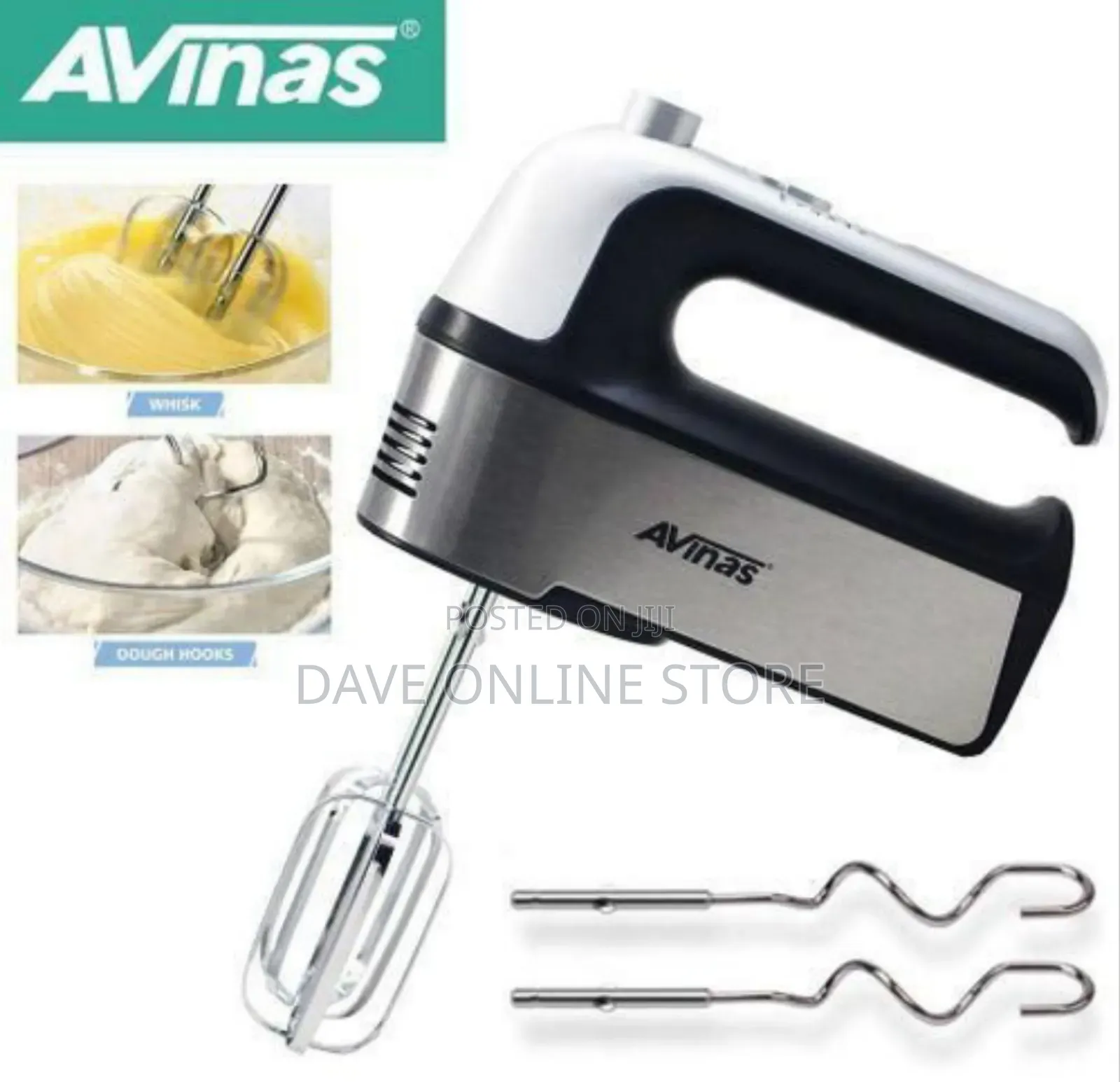 Avinas Professional Handheld Electric Mixer With Stainless Steel