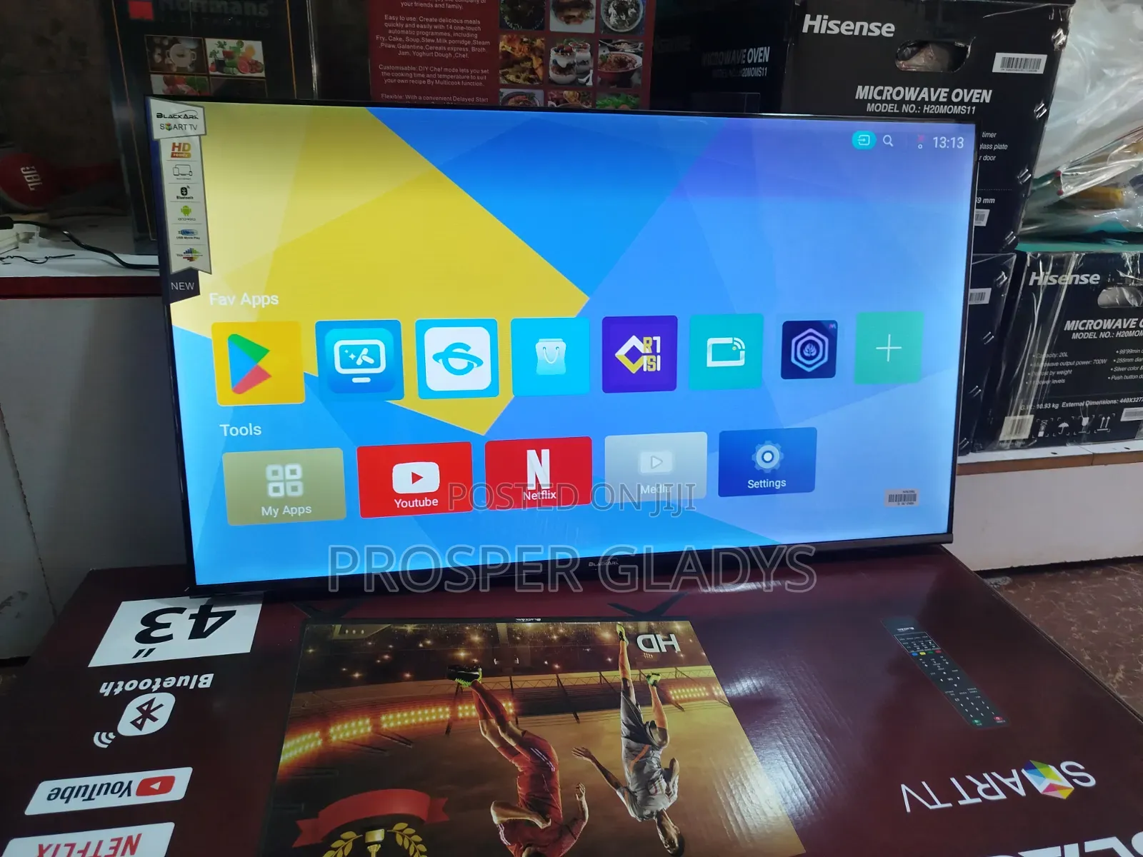 43 Inches Blank Ark Smart Android Digital Flat Screen Flameless.