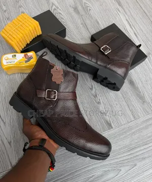 These Are Brown Men's Monk Strap Ankle Boots With Brogue Shoes