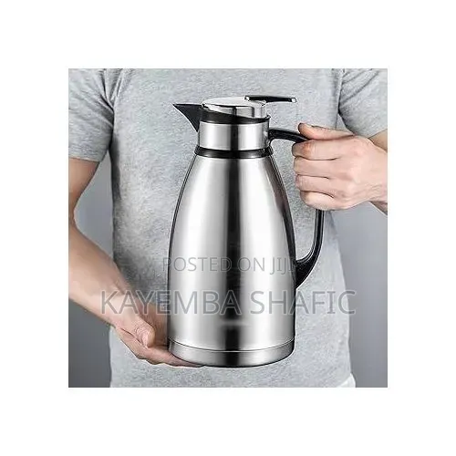 Always Vacuum Flask (Pressing) 2 Litres - Silver, Black.