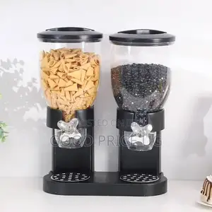 Generic Black Double Top Kitchen Dry Food Dispenser