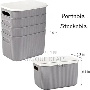 4pcs Plastic Storage Boxes With Lids