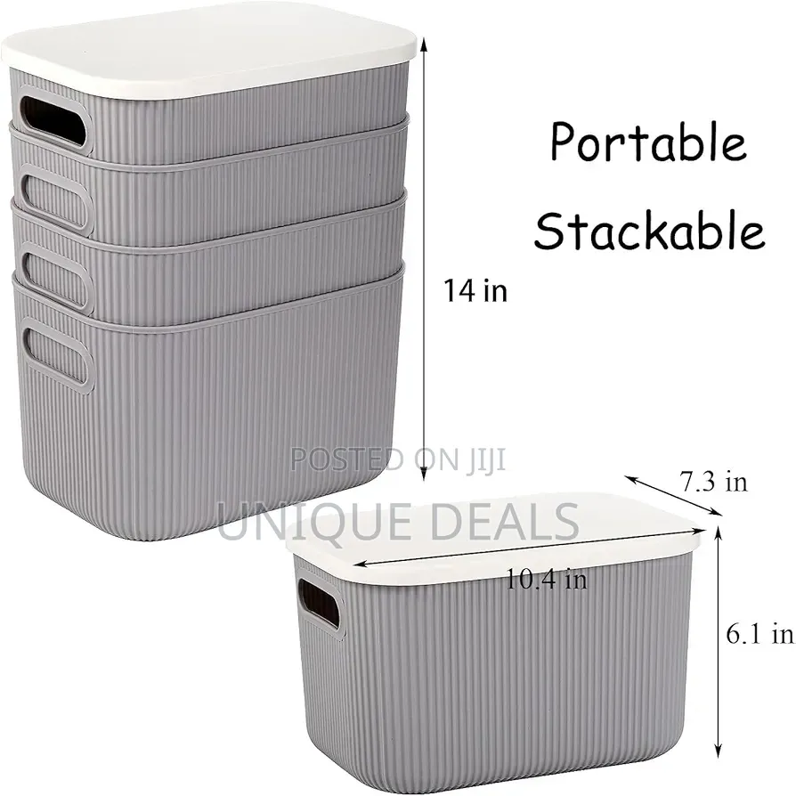 4pcs Plastic Storage Boxes With Lids