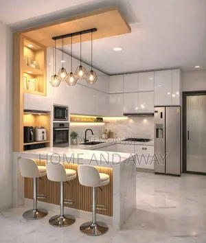 Smart U Shape Peninsula Kitchen Cabinets From 10,000,000/- Any Colour