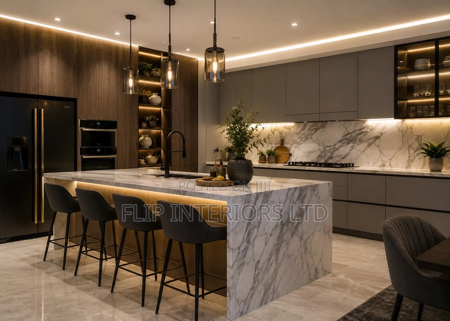 High-End Kitchen Space Planning Interior Design Solutions