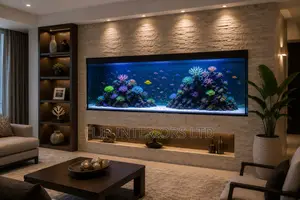 Luxury Living Room Aquarium Feature Wall Services