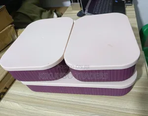 3pcs Plastic Storage Containers With Lids,
