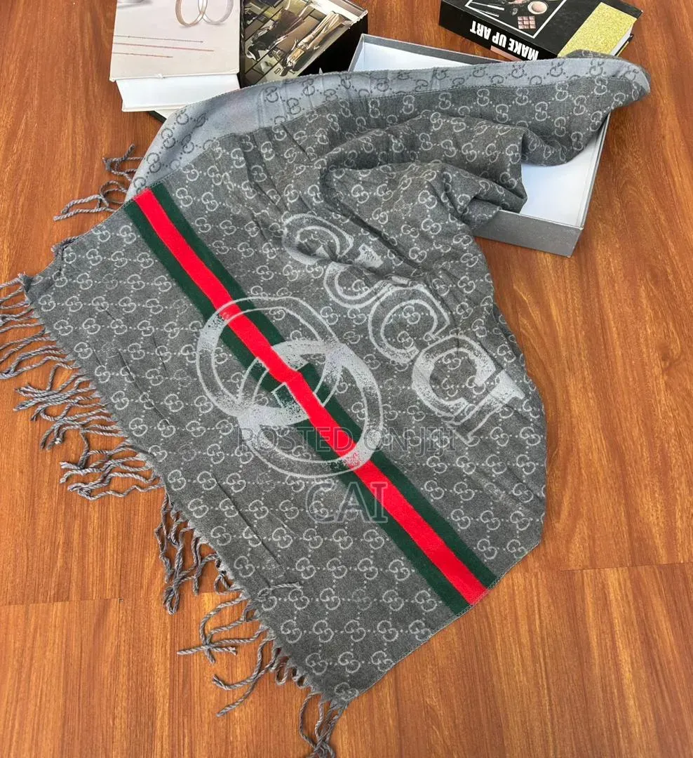 Gucci New Nikky Wool Gg Monogram Web Scarf