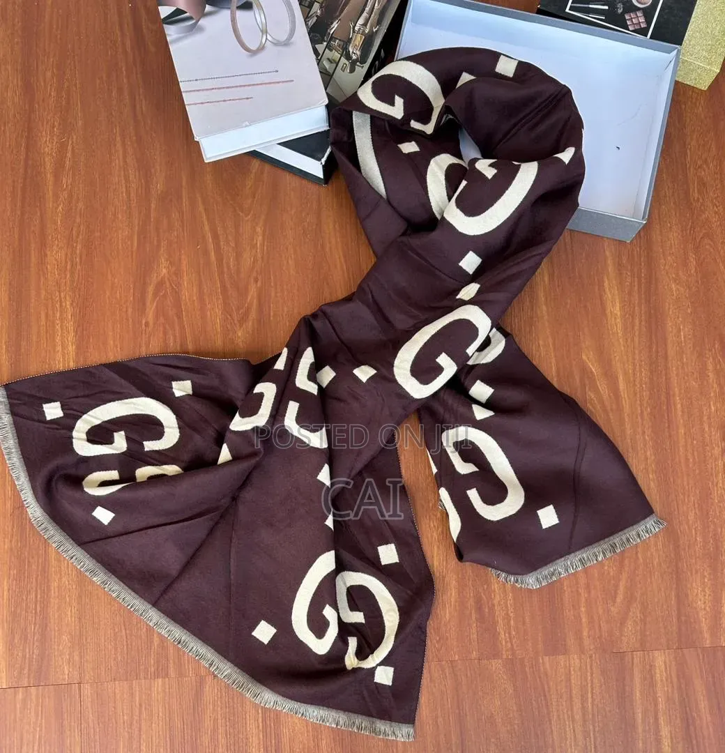 Gucci New Nikky Wool Gg Monogram Web Scarf