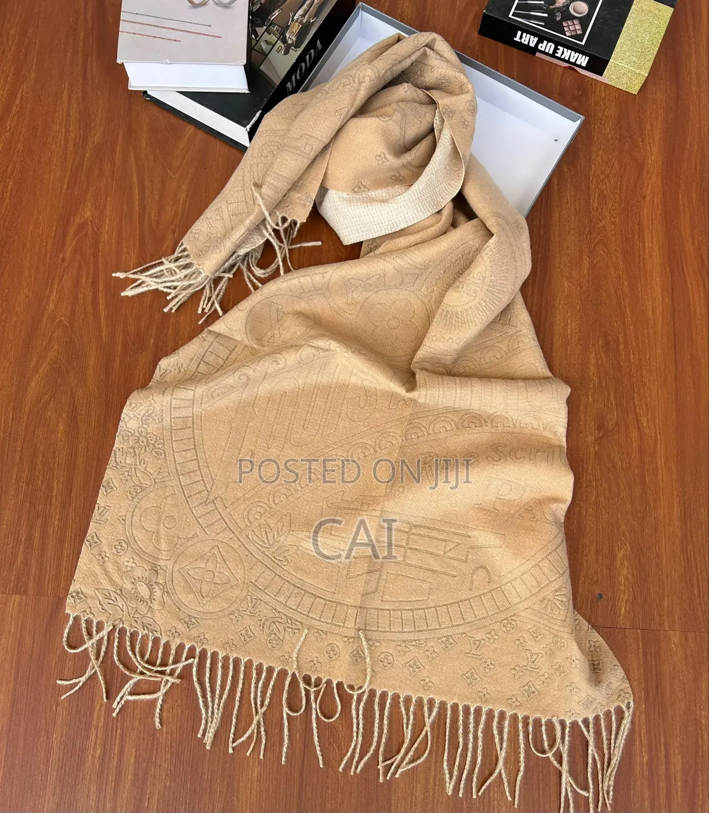 Beige Hermès New Libris Scarf