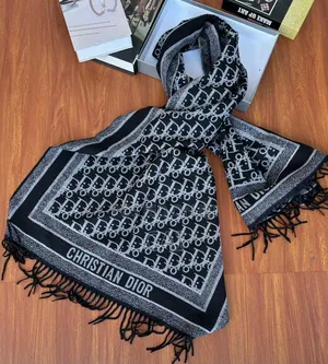 Black and White Dior Oblique Monogram Scarf