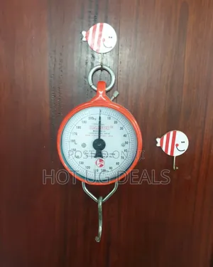 200kg Round Hanging Weighing Scale - Red/Silver