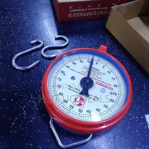 100kg Original Round Hanging Weighing Scale - Red/Silver