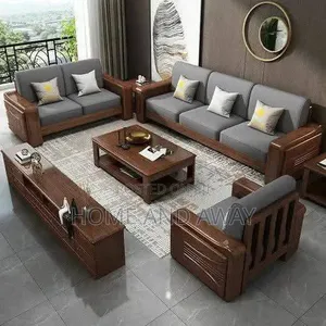 6 Seaters All Wooden Sofa Chairs + High Density Cushions 4,000,000/-