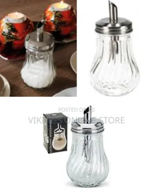9 Oz Glass Sugar Shaker Pourer Restaurant and Diner Style Bottle Sugar