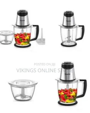 Saachi 1.5l Electric Chopper Egg Beater Bowl Meat Mincer Grinder-Clear